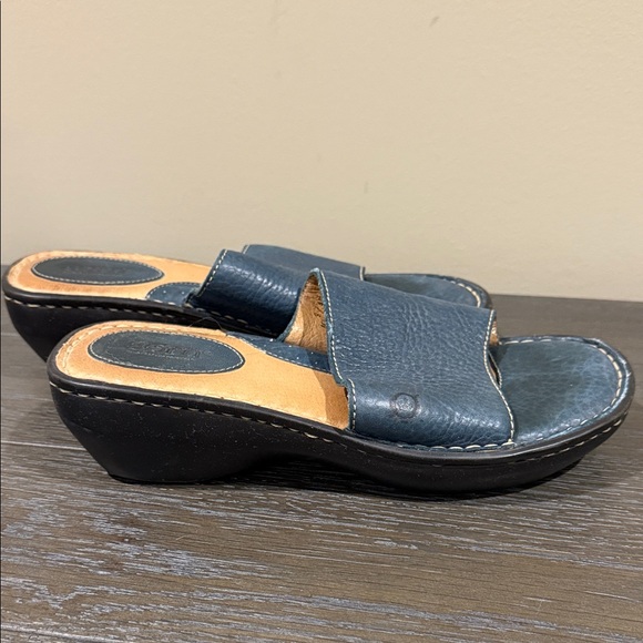 Born Blue Leather Mules - Picture 4 of 6